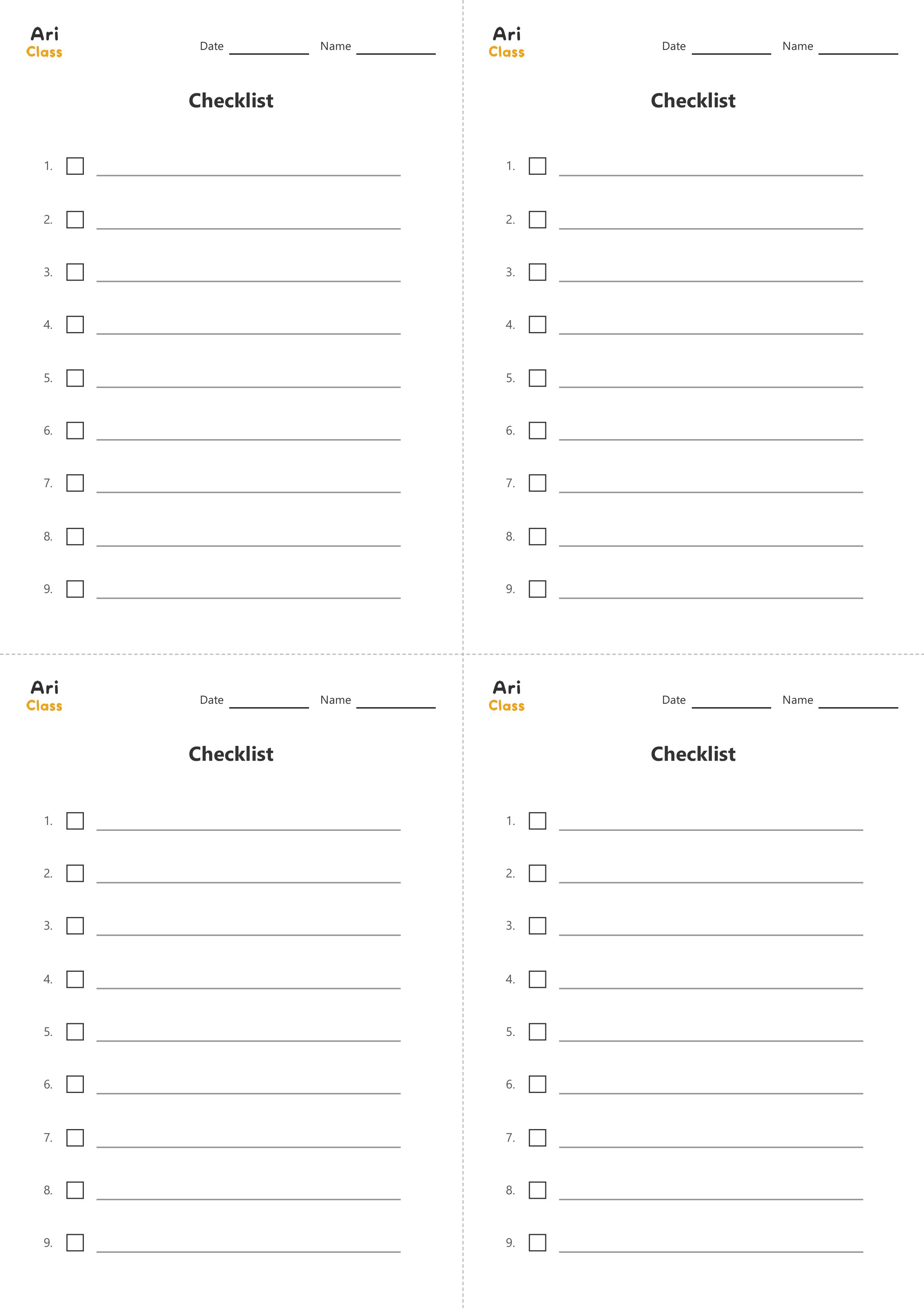 Checklist